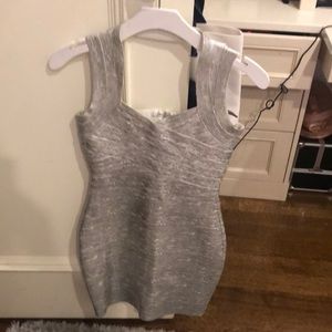 Silver Herve leger fake dress